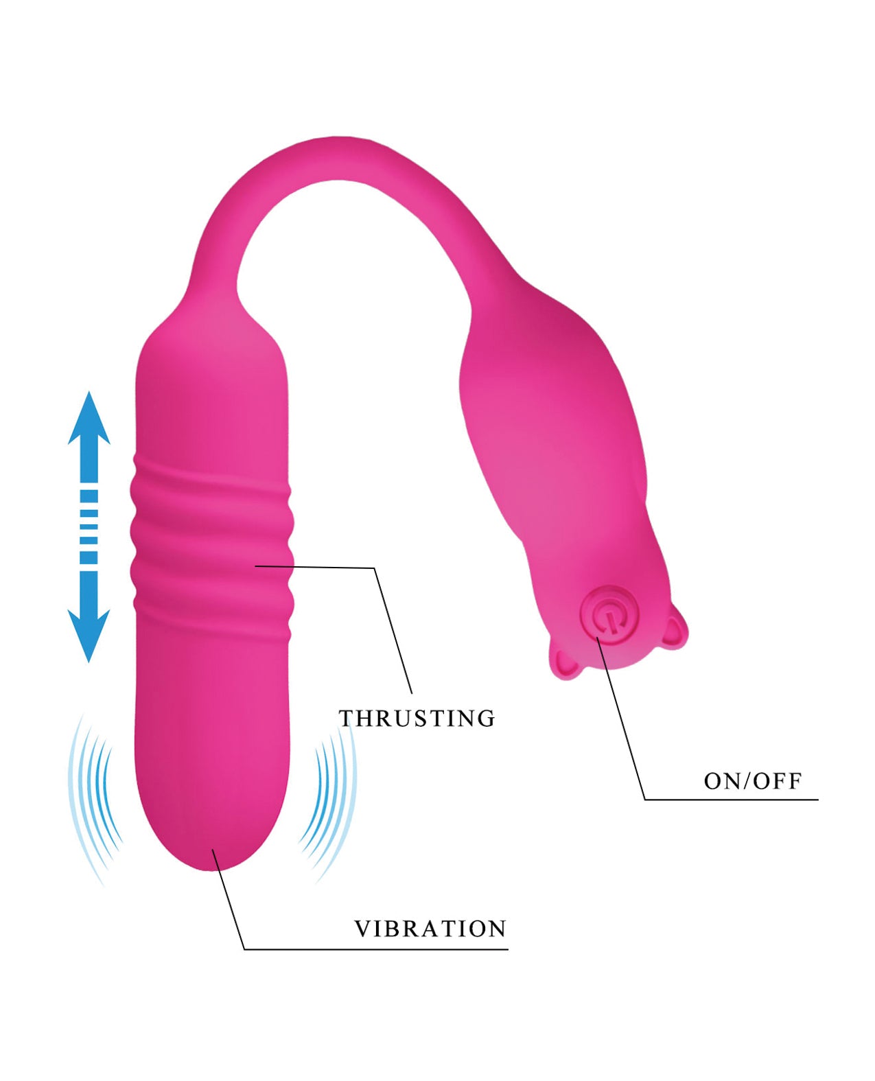 Pretty Love Nobikuma Thrusting Egg - Fuchsia | 6959532328424 | Available at EroticWarehouse.com