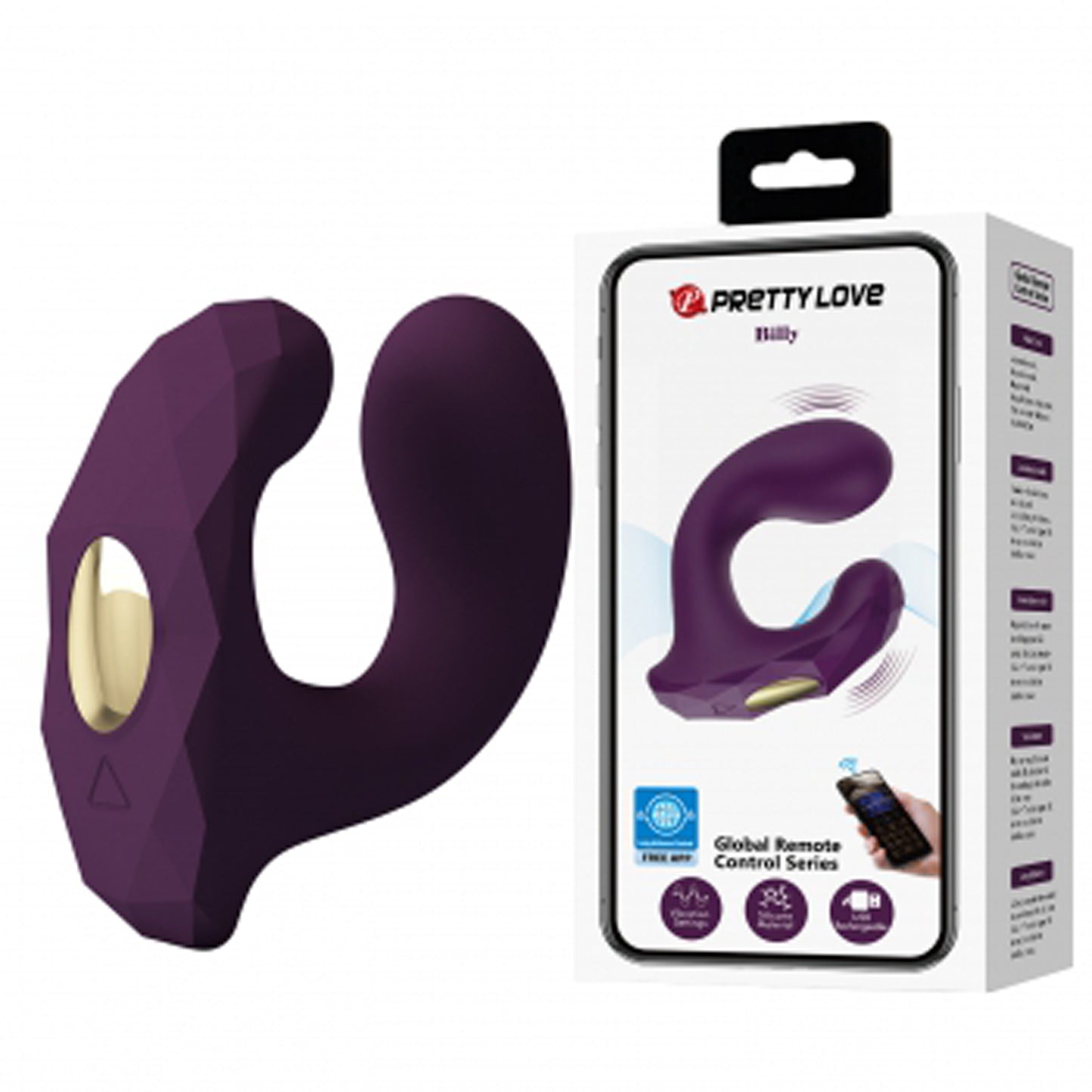 Billy Global App Control Vibrator - Purple | 6959532336238 | Available at EroticWarehouse.com