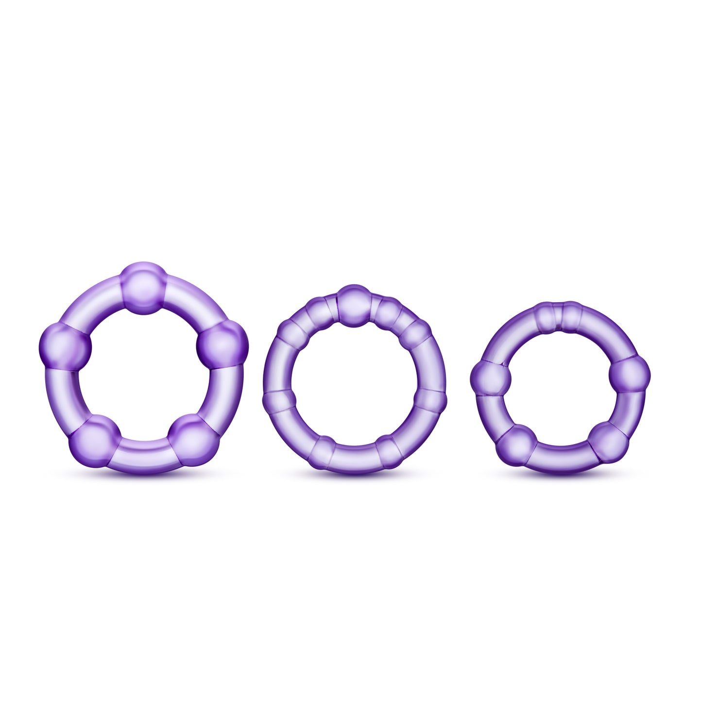 Stay Hard - Beaded Cock Rings - 3 Pack - Purple | 853858007024 | Available at EroticWarehouse.com