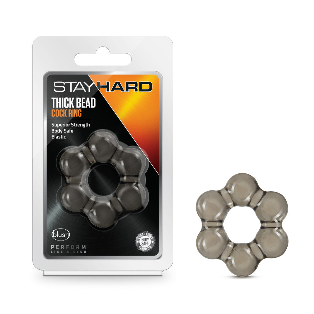Stay Hard - Thick Bead Cock Ring - Black | 850002870381 | Available at EroticWarehouse.com