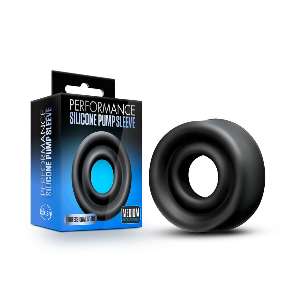 Performance - Silicone Pump Sleeve - Medium - Black | 850002870107 | Available at EroticWarehouse.com