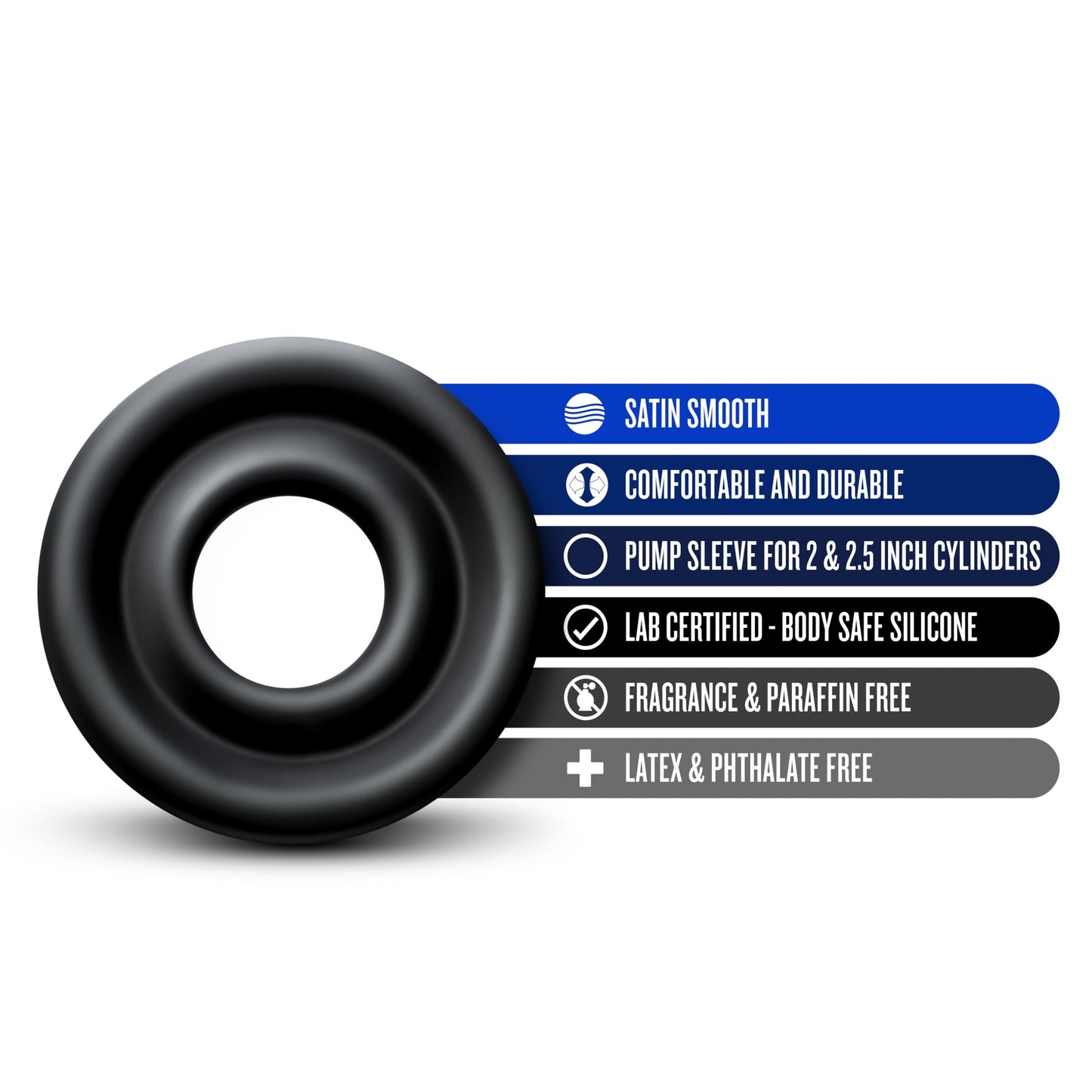 Performance - Silicone Pump Sleeve - Medium - Black | 850002870107 | Available at EroticWarehouse.com