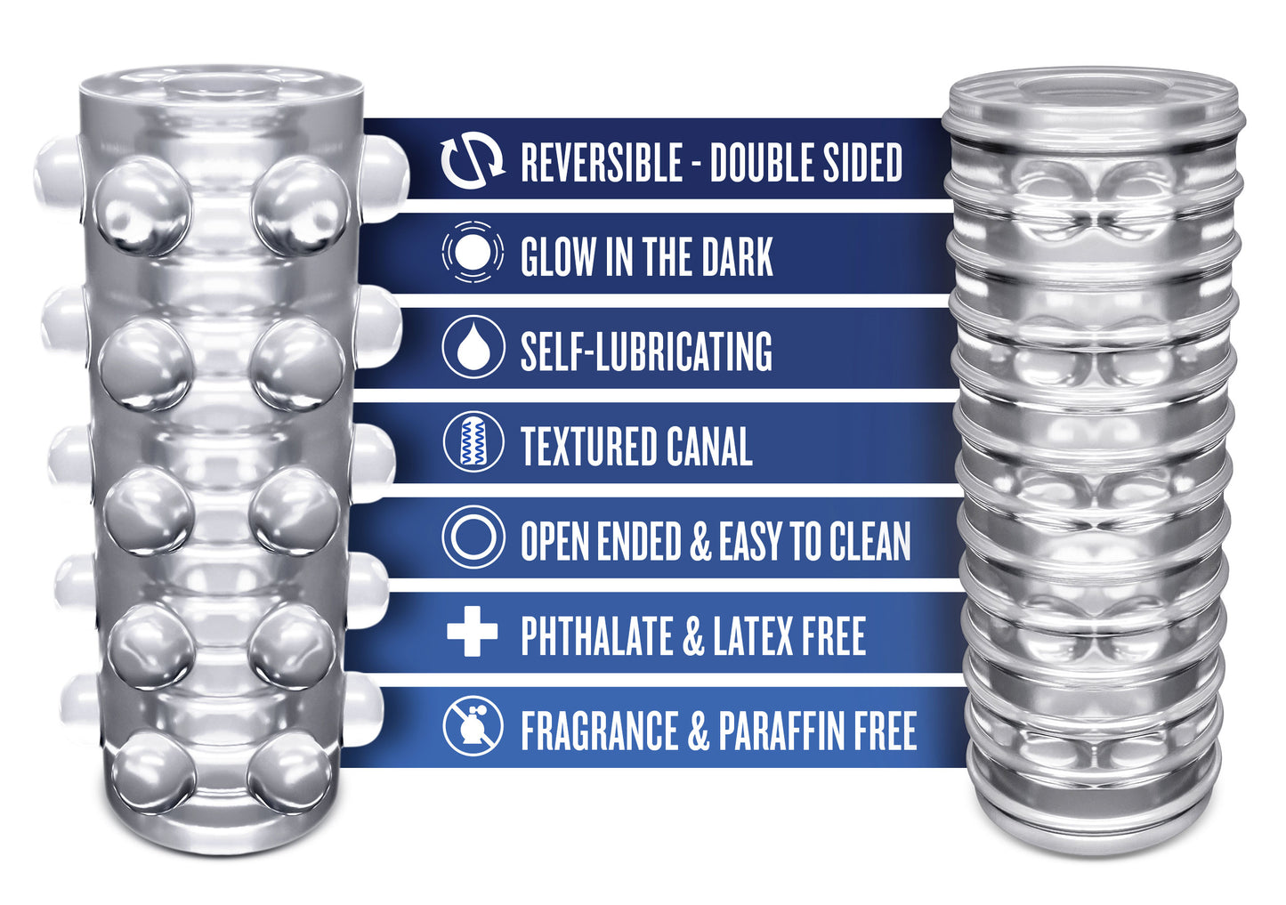 Rize - Swich - Glow in the Dark Self -Lubricating Stroker - Clear | 819835029274 | Available at EroticWarehouse.com