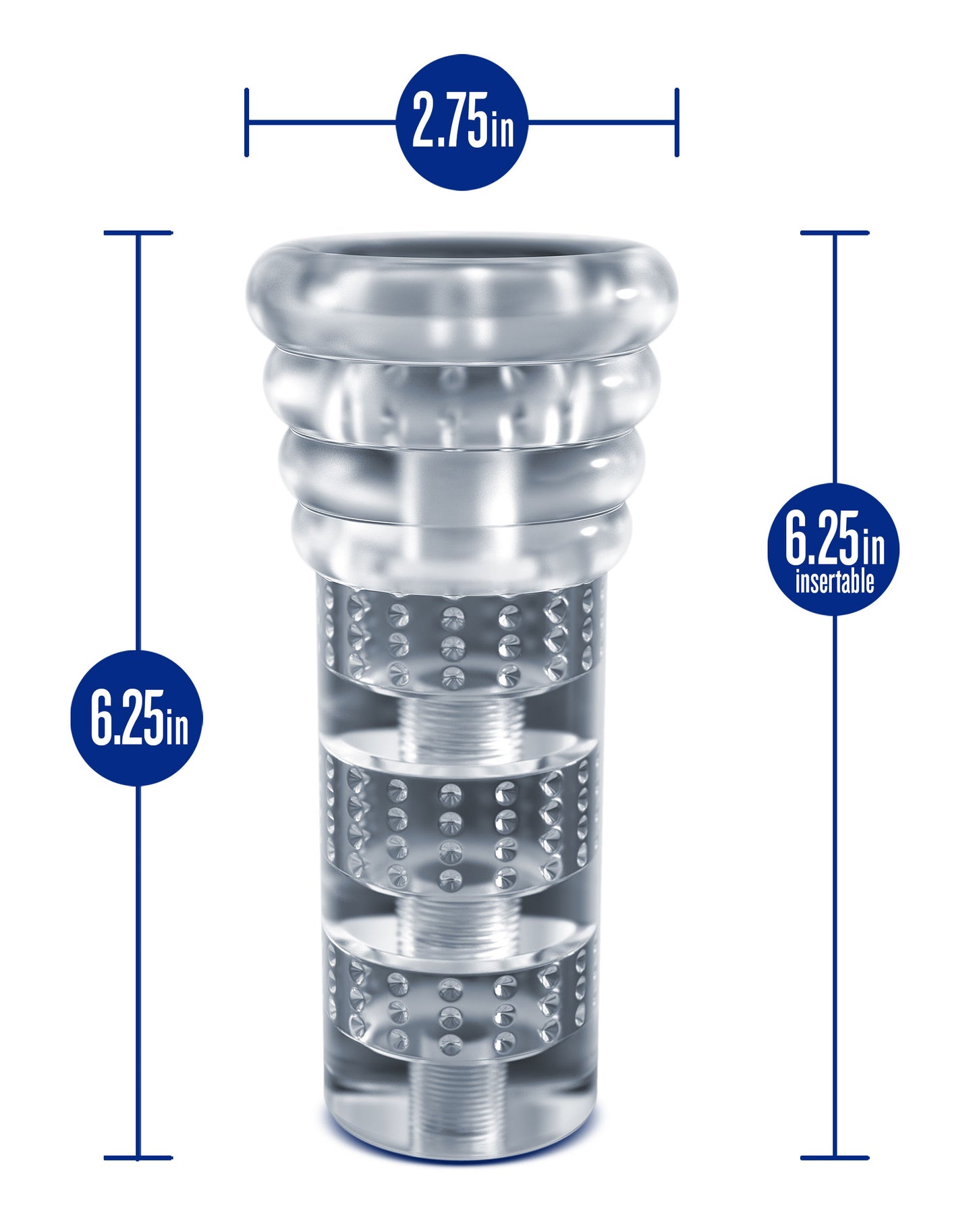 Rize - Luz - Glow in the Dark Self- Lubricating Stroker - Clear | 819835029267 | Available at EroticWarehouse.com