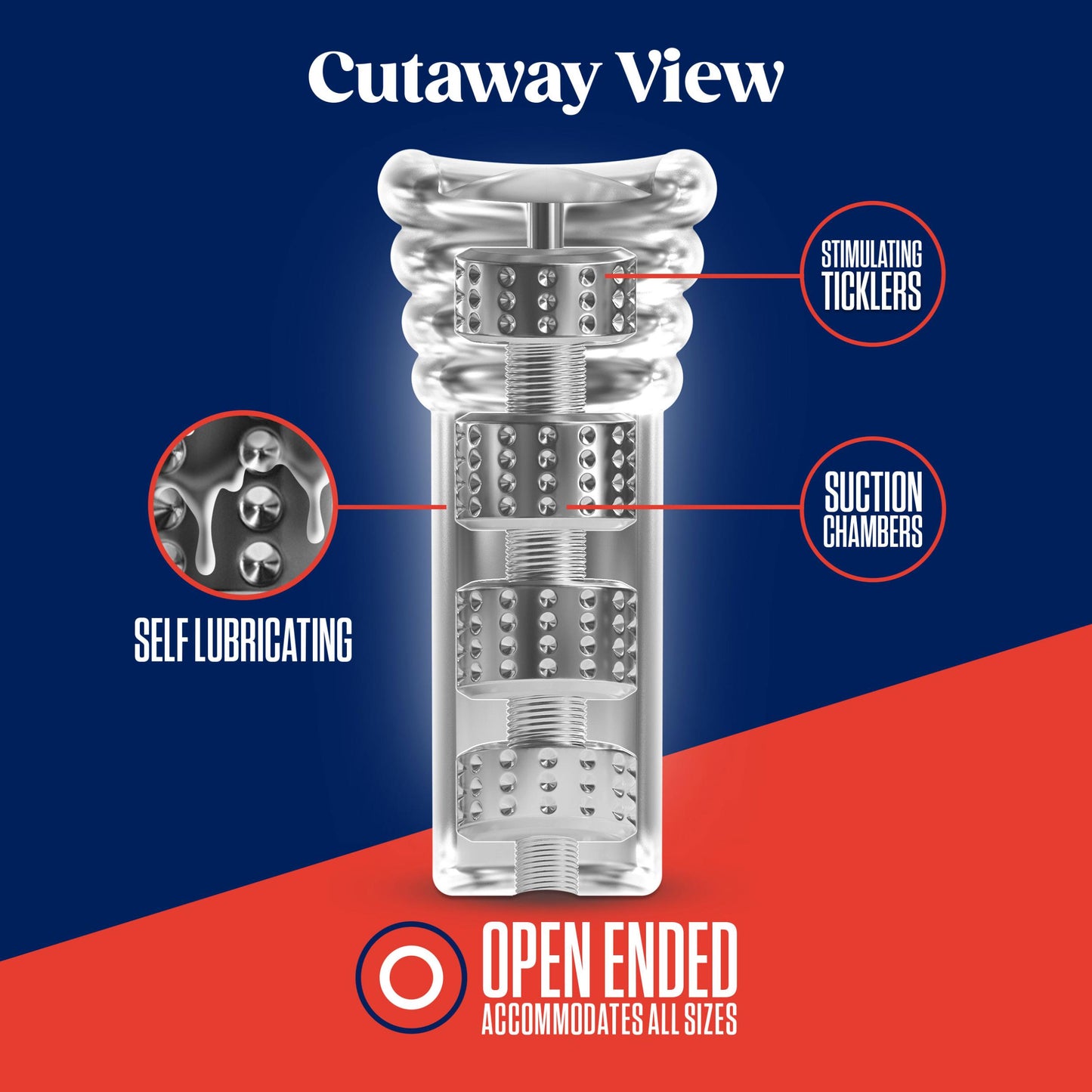 Rize - Luz - Glow in the Dark Self- Lubricating Stroker - Clear | 819835029267 | Available at EroticWarehouse.com