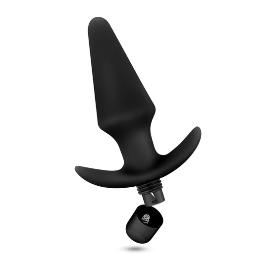 Anal Adventures Platinum - Silicone Vibrating Plug - Black | 819835027843 | Available at EroticWarehouse.com