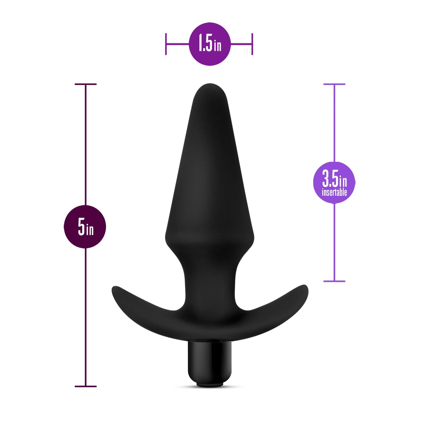 Anal Adventures Platinum - Silicone Vibrating Plug - Black | 819835027843 | Available at EroticWarehouse.com