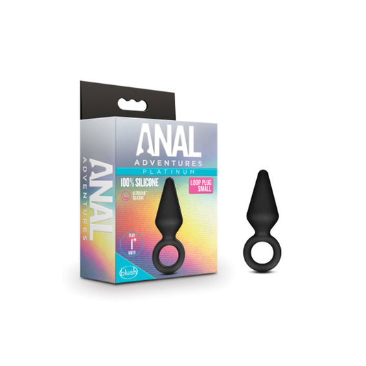 Anal Adventures - Platinum - Silicone Loop Plug - Small - Black | 819835025115 | Available at EroticWarehouse.com