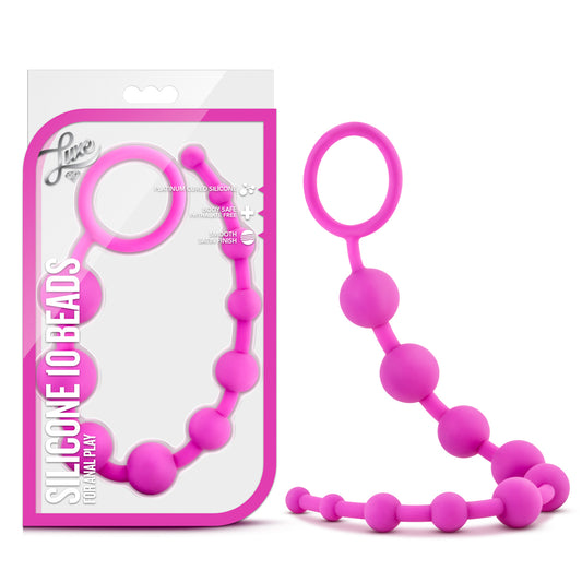 Luxe Silicone 10 Beads - Fuchsia | 702730691311 | Available at EroticWarehouse.com
