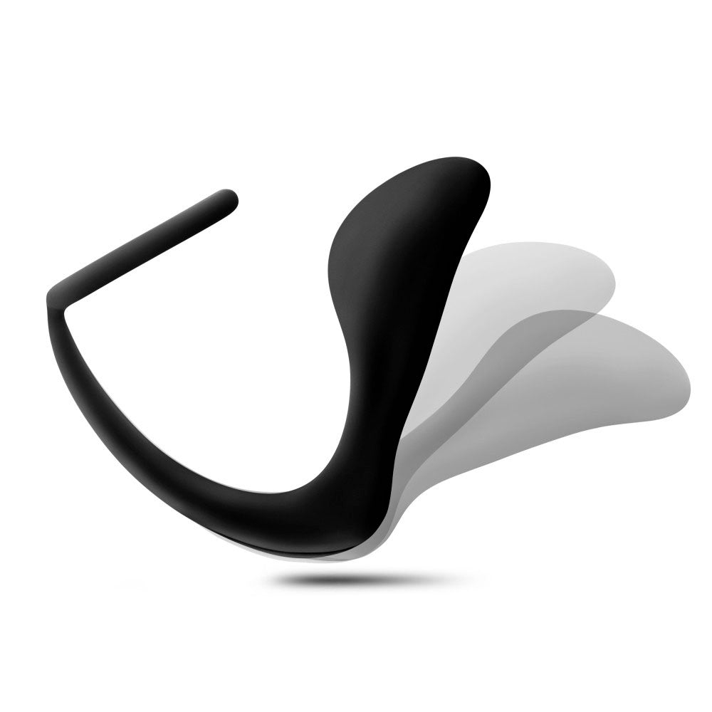 Anal Adventures - Platinum - Cock Ring Plug - Black | 850002870336 | Available at EroticWarehouse.com