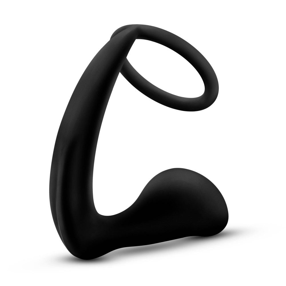 Anal Adventures - Platinum - Cock Ring Plug - Black | 850002870336 | Available at EroticWarehouse.com