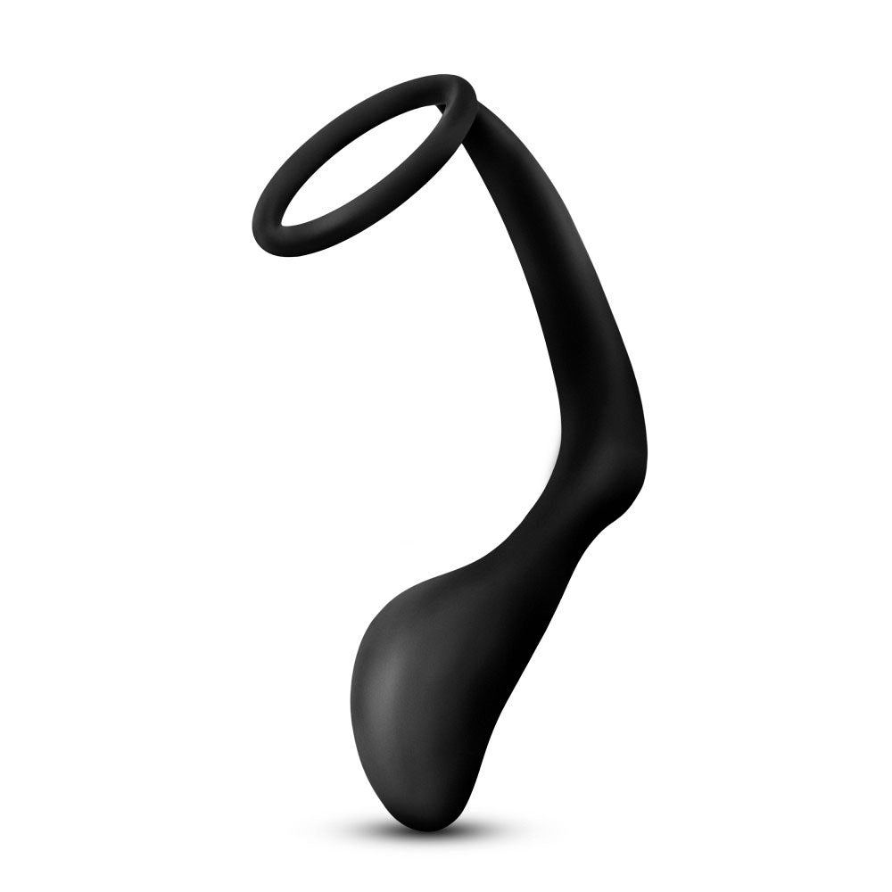 Anal Adventures - Platinum - Cock Ring Plug - Black | 850002870336 | Available at EroticWarehouse.com