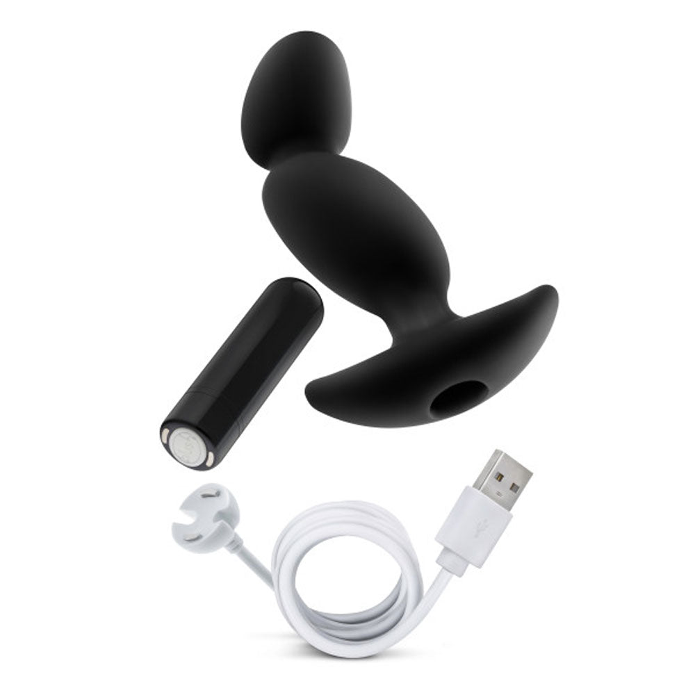 Anal Adventures - Platinum - Silicone Vibrating Prostate Massager 04 -Black | 819835026495 | Available at EroticWarehouse.com