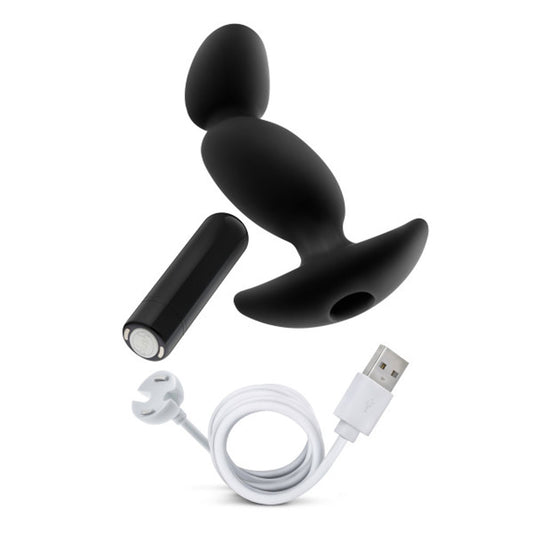 Anal Adventures - Platinum - Silicone Vibrating Prostate Massager 04 -Black | 819835026495 | Available at EroticWarehouse.com