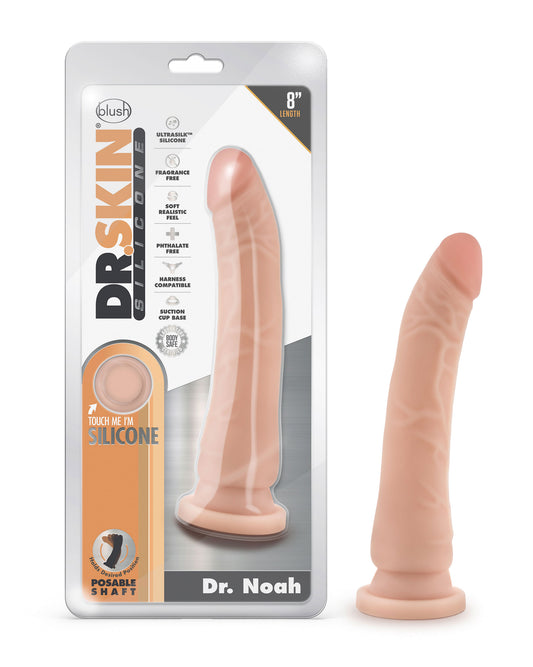 Dr. Skin Silicone - Dr. Noah - 8 Inch Dong With Suction Cup - Vanilla | 819835023869 | Available at EroticWarehouse.com