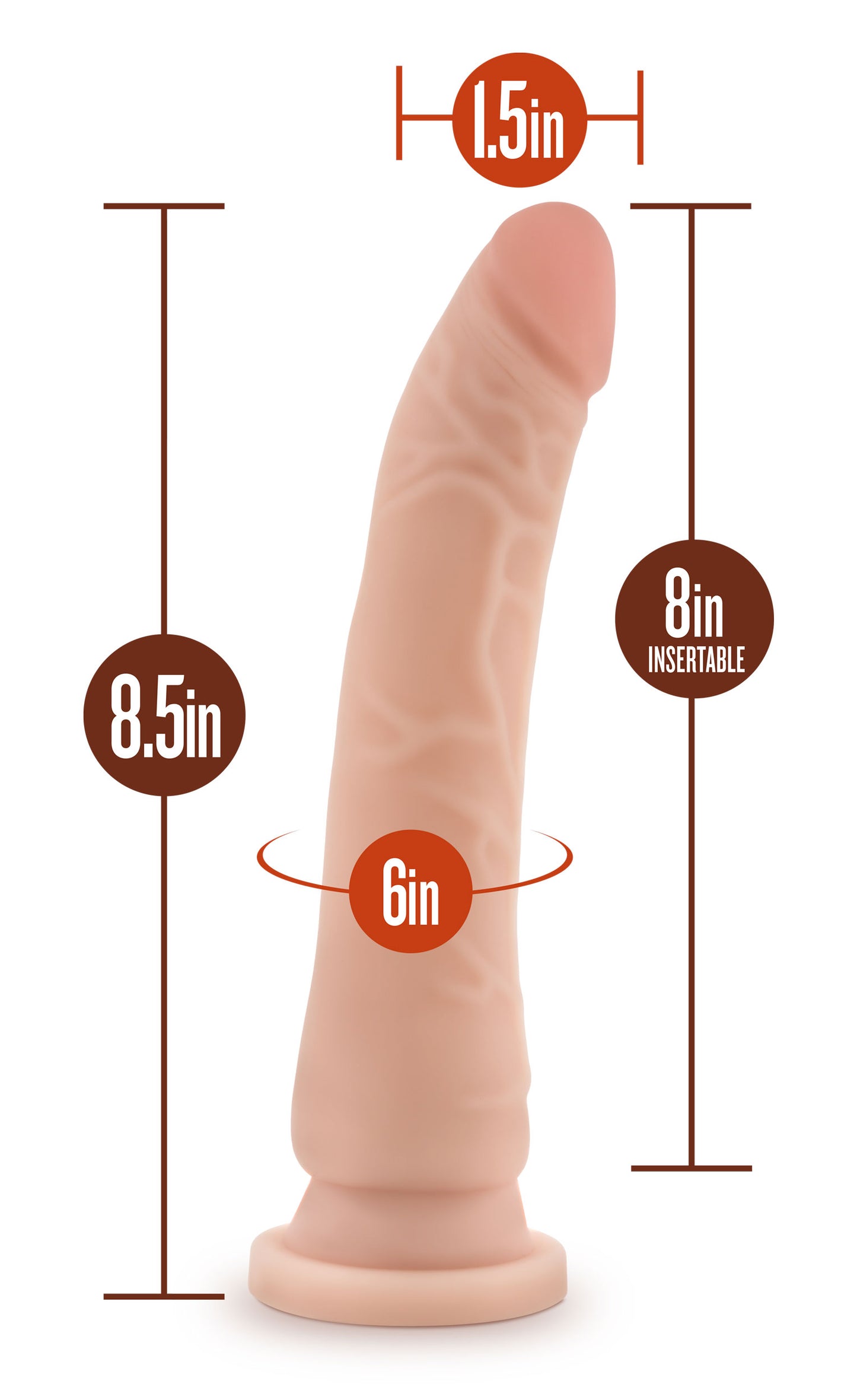 Dr. Skin Silicone - Dr. Noah - 8 Inch Dong With Suction Cup - Vanilla | 819835023869 | Available at EroticWarehouse.com