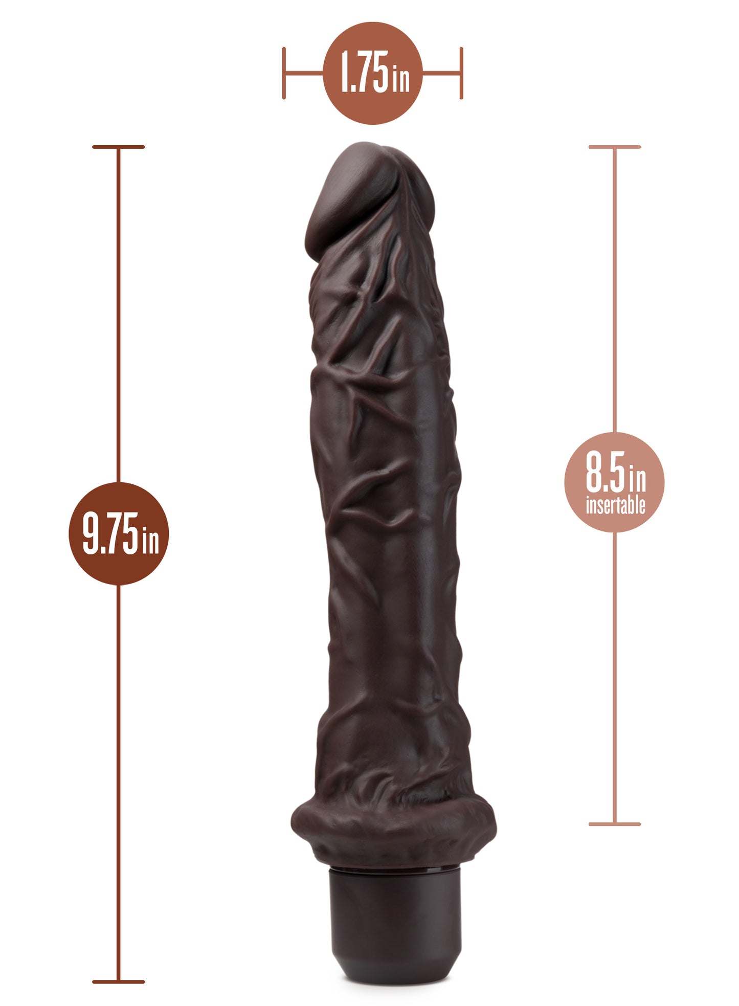 Dr. Skin Silicone - Dr. Richard - 9 Inch Vibrating Dildo - Brown | 819835029045 | Available at EroticWarehouse.com
