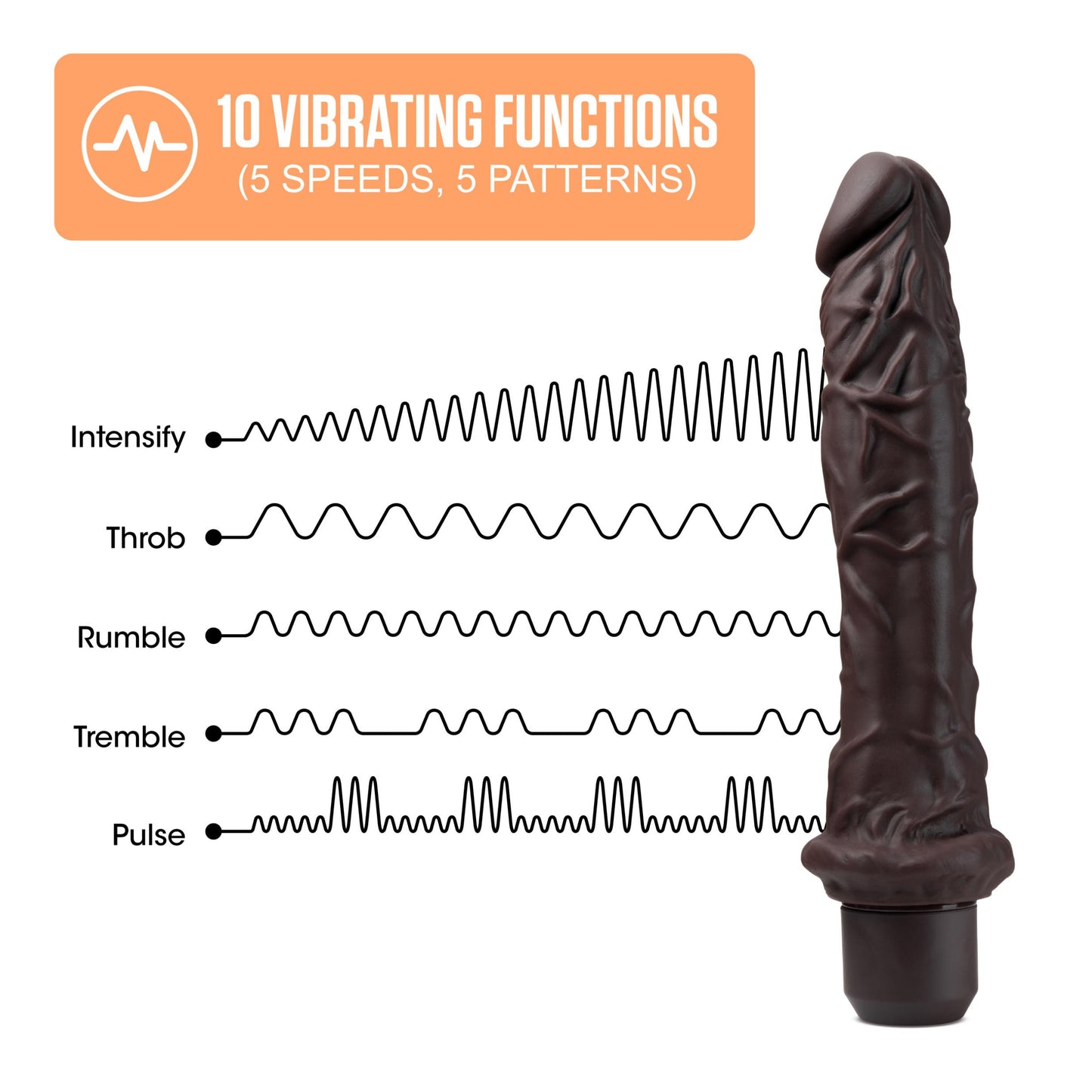 Dr. Skin Silicone - Dr. Richard - 9 Inch Vibrating Dildo - Brown | 819835029045 | Available at EroticWarehouse.com