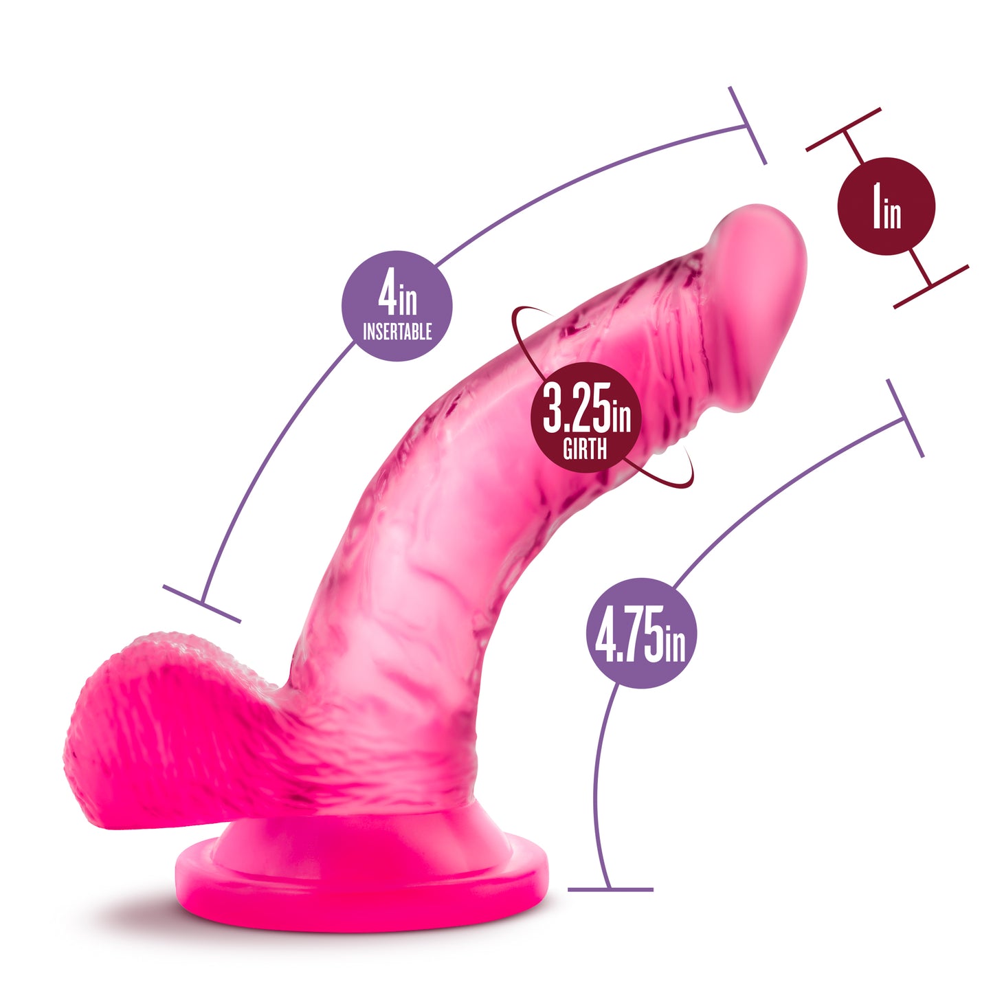 Naturally Yours - 4 Inch Mini Cock - Pink | 819835020240 | Available at EroticWarehouse.com