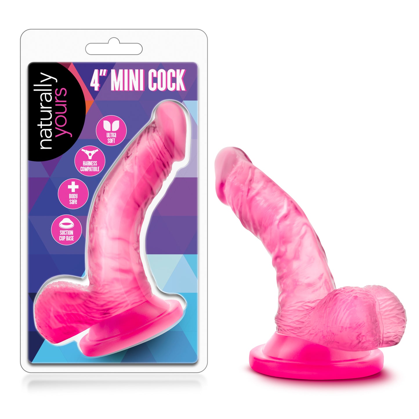 Naturally Yours - 4 Inch Mini Cock - Pink | 819835020240 | Available at EroticWarehouse.com