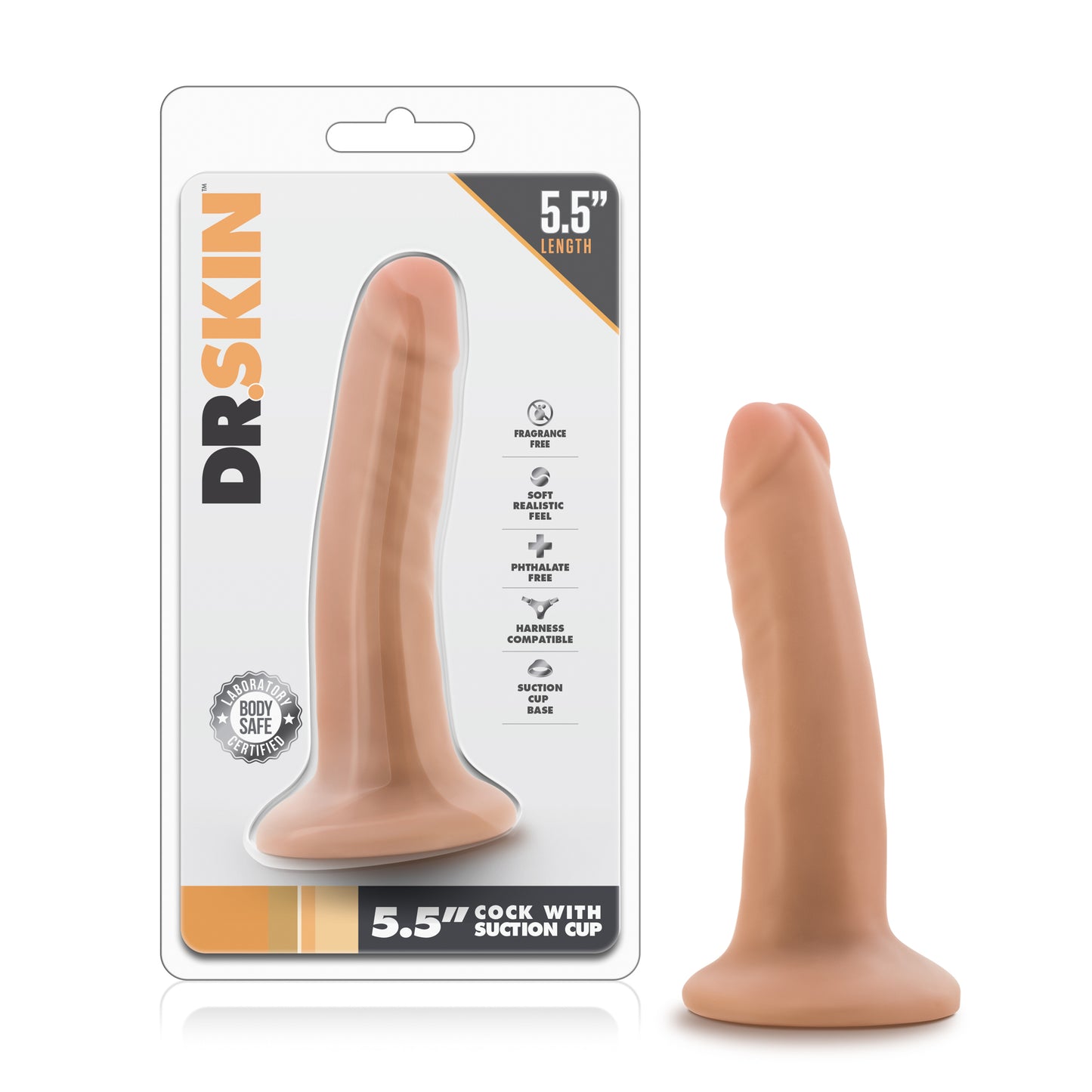 Dr. Skin - 5.5 Inch Cock With Suction Cup - Vanilla | 819835021339 | Available at EroticWarehouse.com