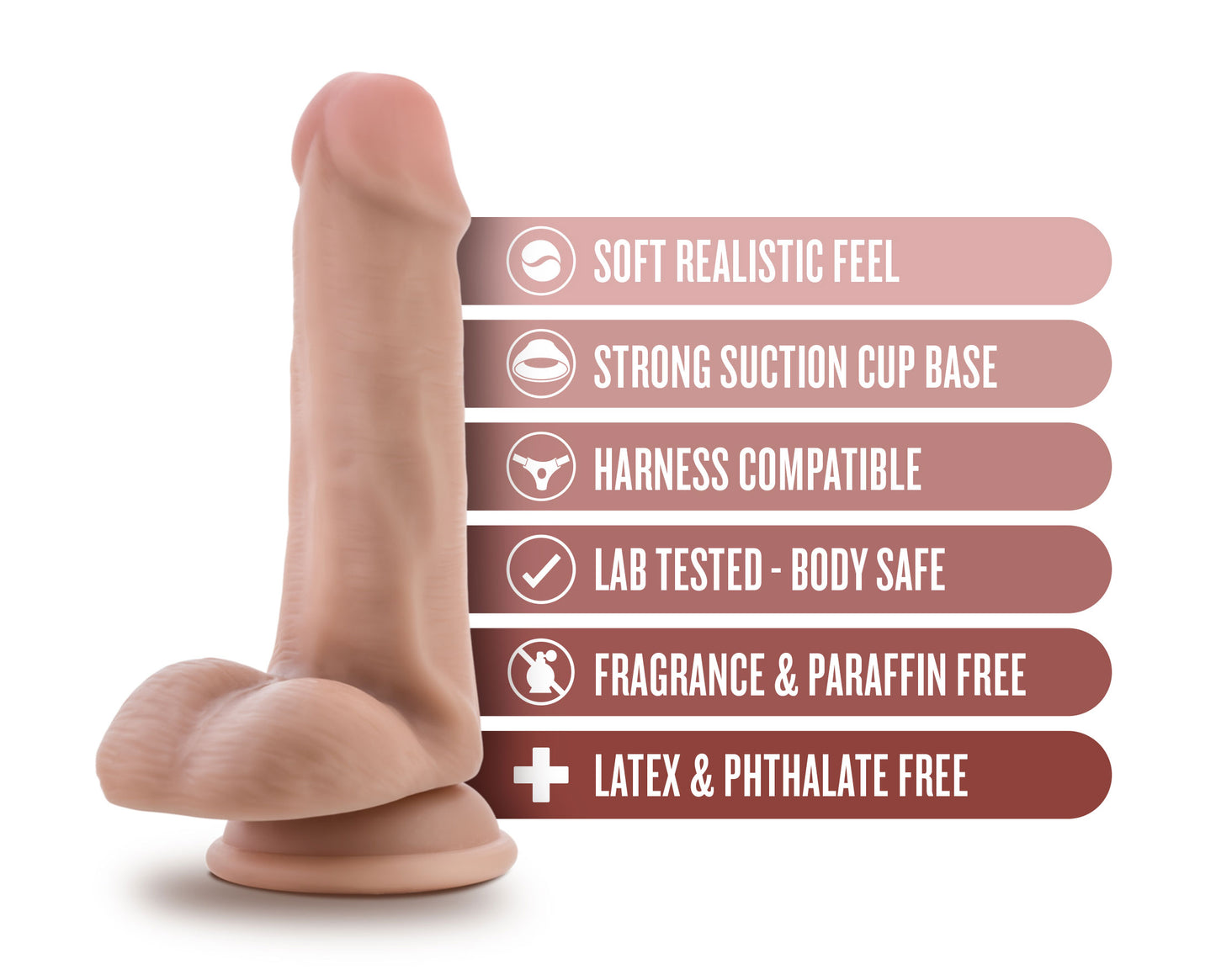 Dr. Skin - Dr. Jeffrey - 6.5 Inch Dildo With Balls - Beige | 819835029298 | Available at EroticWarehouse.com