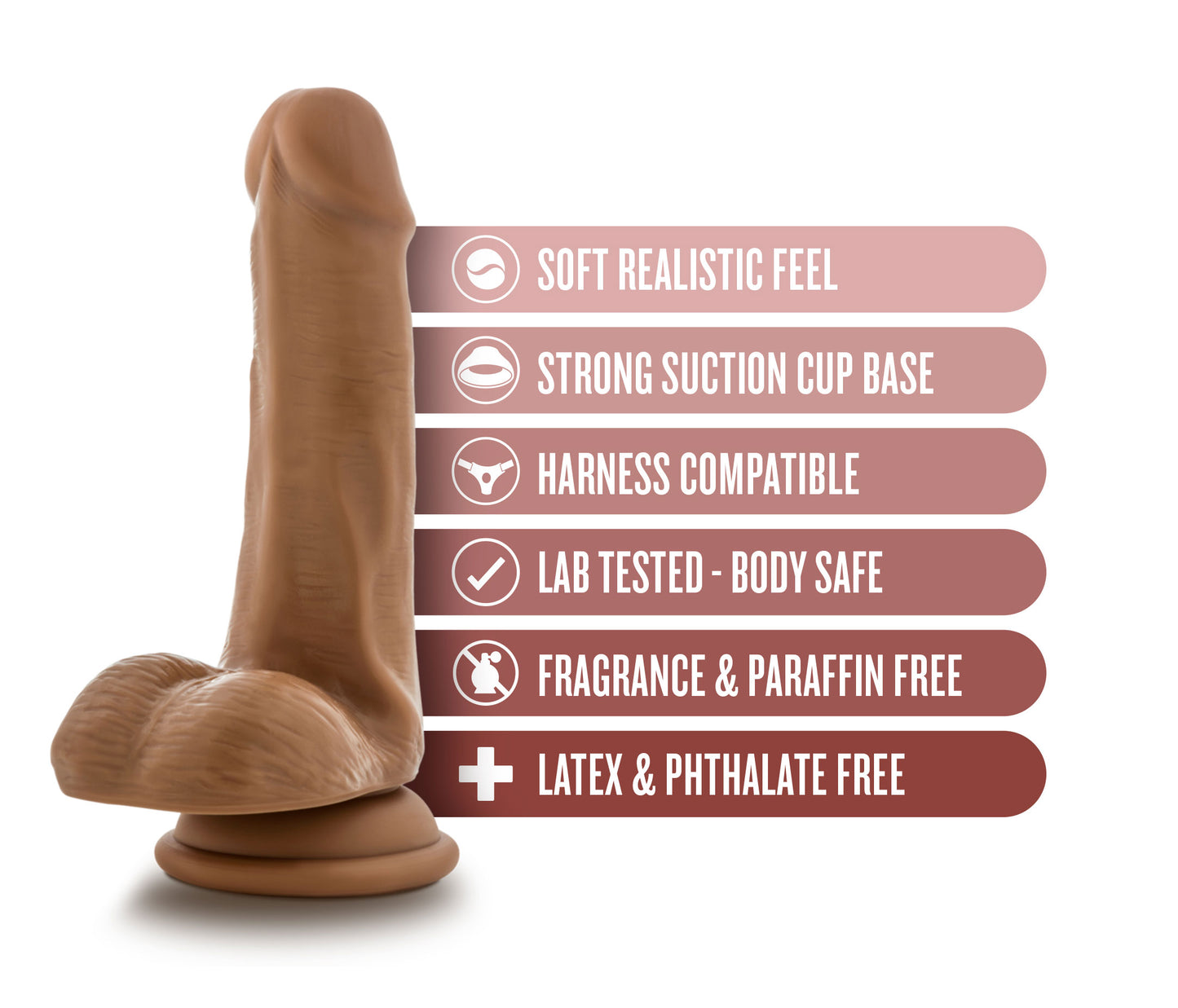 Dr. Skin - Dr. Jeffrey - 6.5 Inch Dildo With Balls - Tan | 819835029304 | Available at EroticWarehouse.com