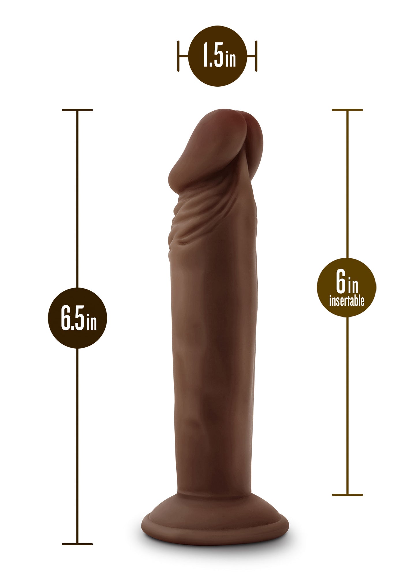 Dr. Skin Plus - 6 Inch Posable Dildo - Chocolate | 819835028437 | Available at EroticWarehouse.com