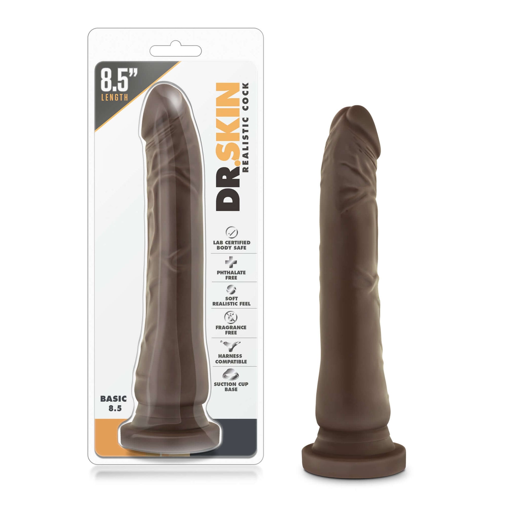 Dr. Skin Basic 8.5 - Chocolate | 855215007074 | Available at EroticWarehouse.com