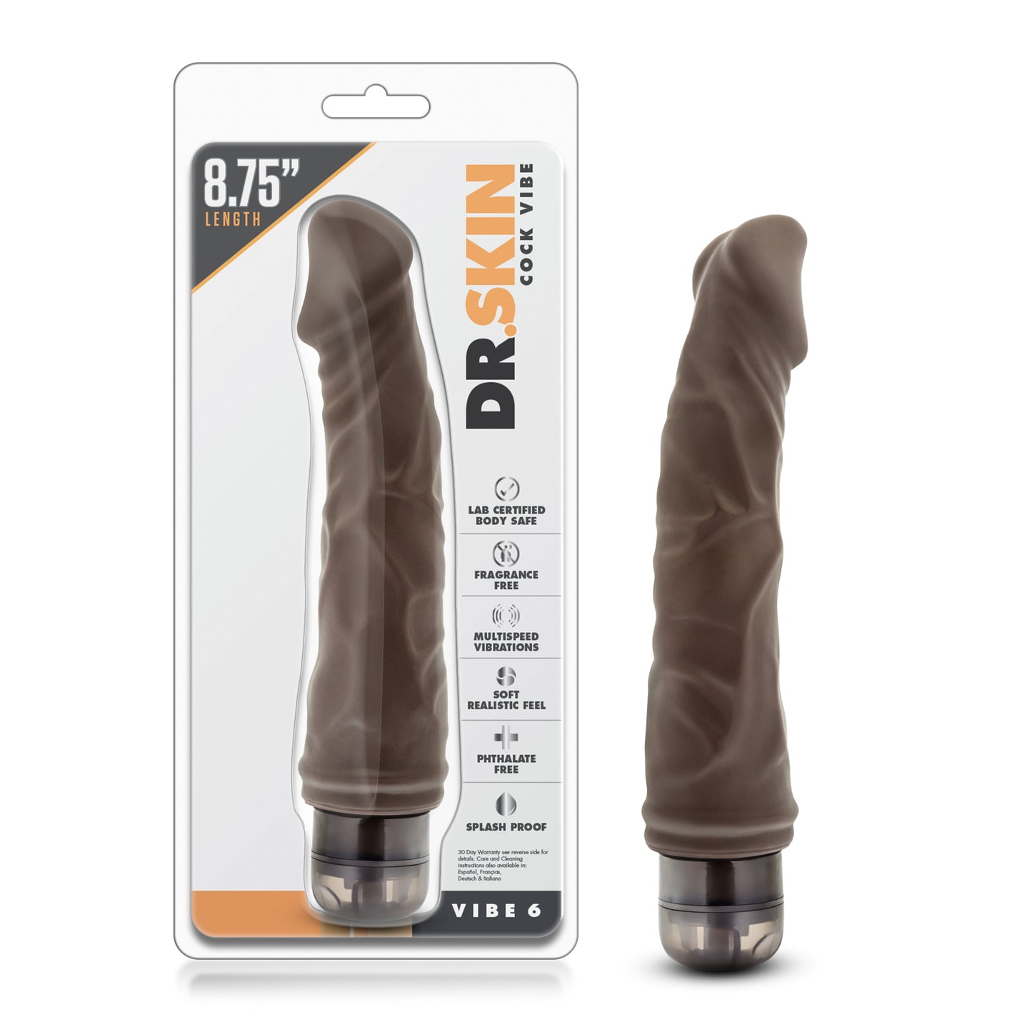 Dr. Skin Vibe 6 - Chocolate | 855215007005 | Available at EroticWarehouse.com