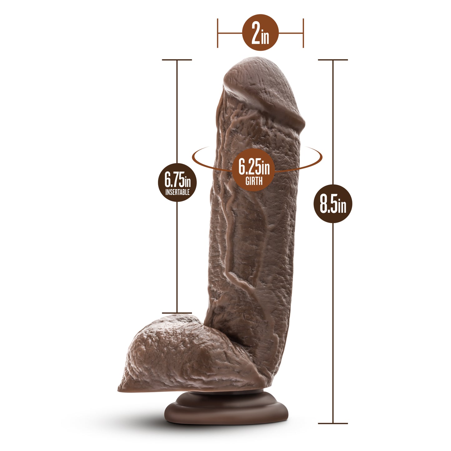 Dr. Skin - Mr. Magic - 9 Inch Dildo - Chocolate | 855215007111 | Available at EroticWarehouse.com