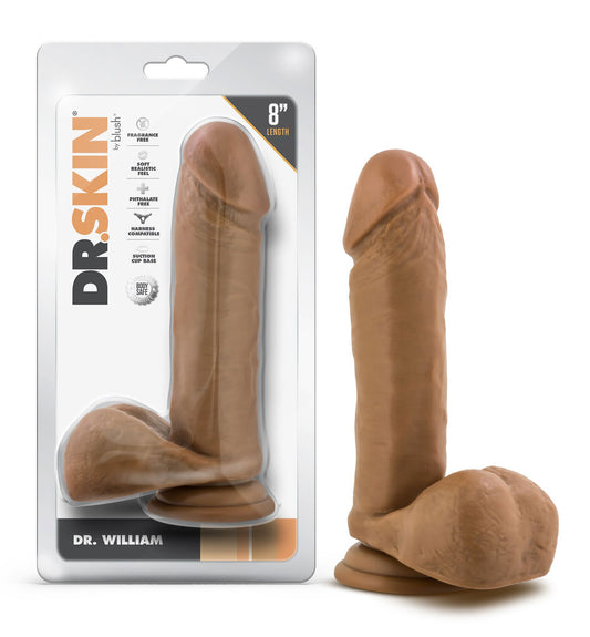 Dr. Skin - Dr. William - 8 Inch Dildo With Balls - Tan | 819835029366 | Available at EroticWarehouse.com