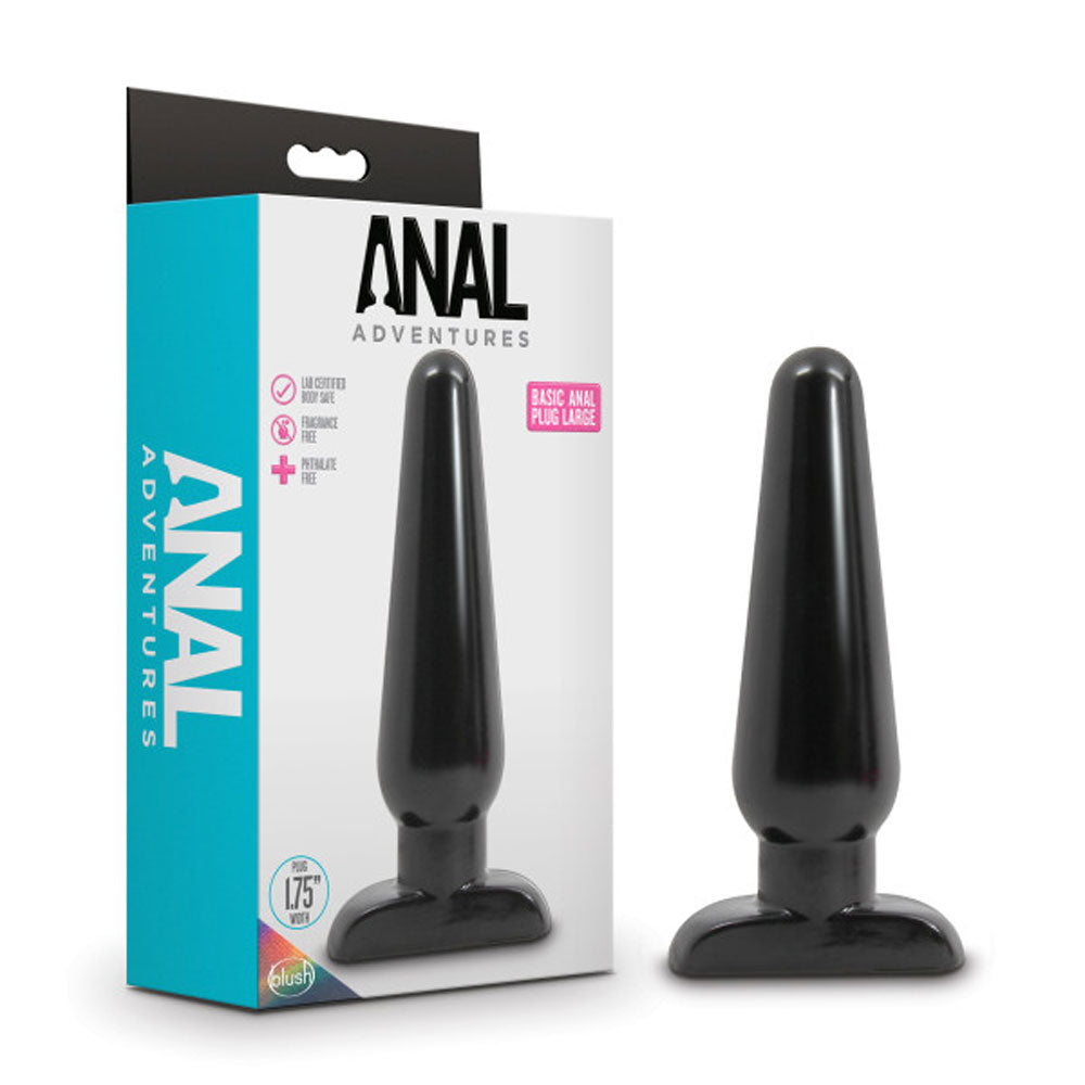 Anal Adventures - Basic Anal Plug - Large - Black | 819835024996 | Available at EroticWarehouse.com