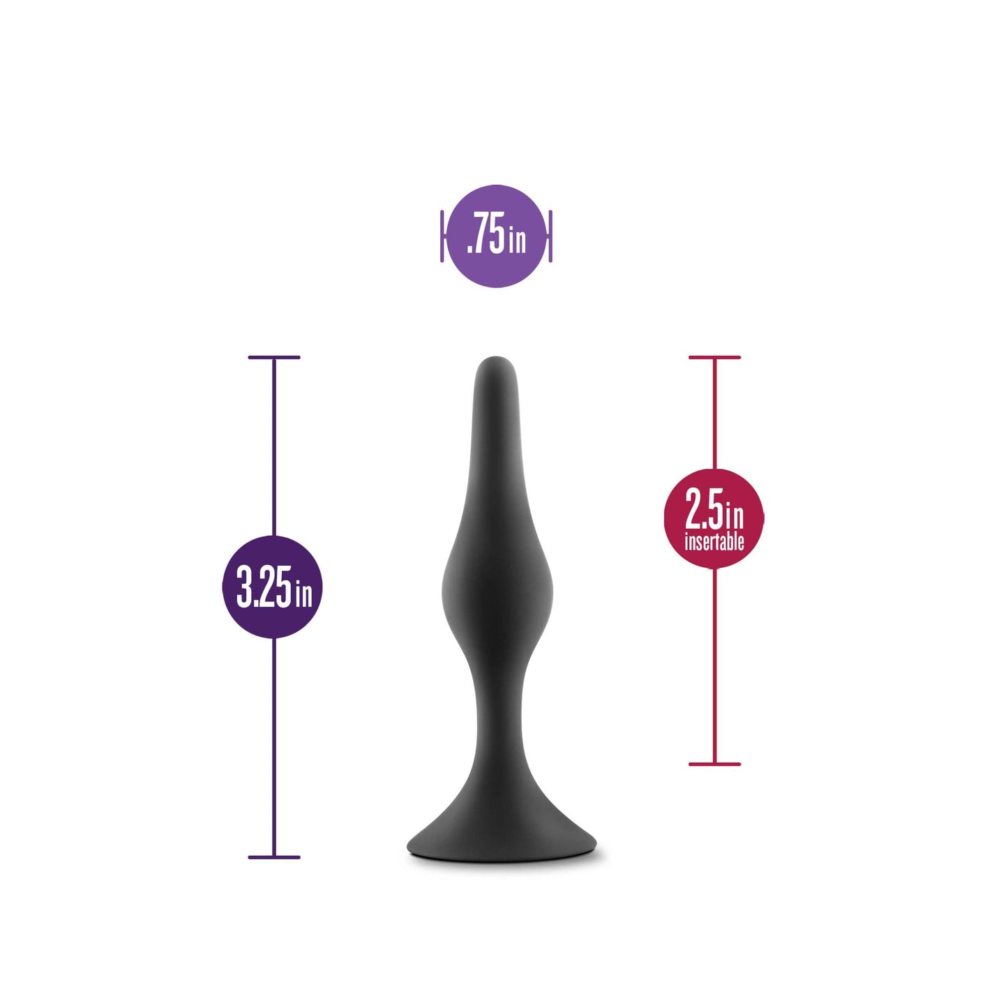 Anal Adventures Platinum - Silicone Beginner Plug - Small - Black | 819835027805 | Available at EroticWarehouse.com