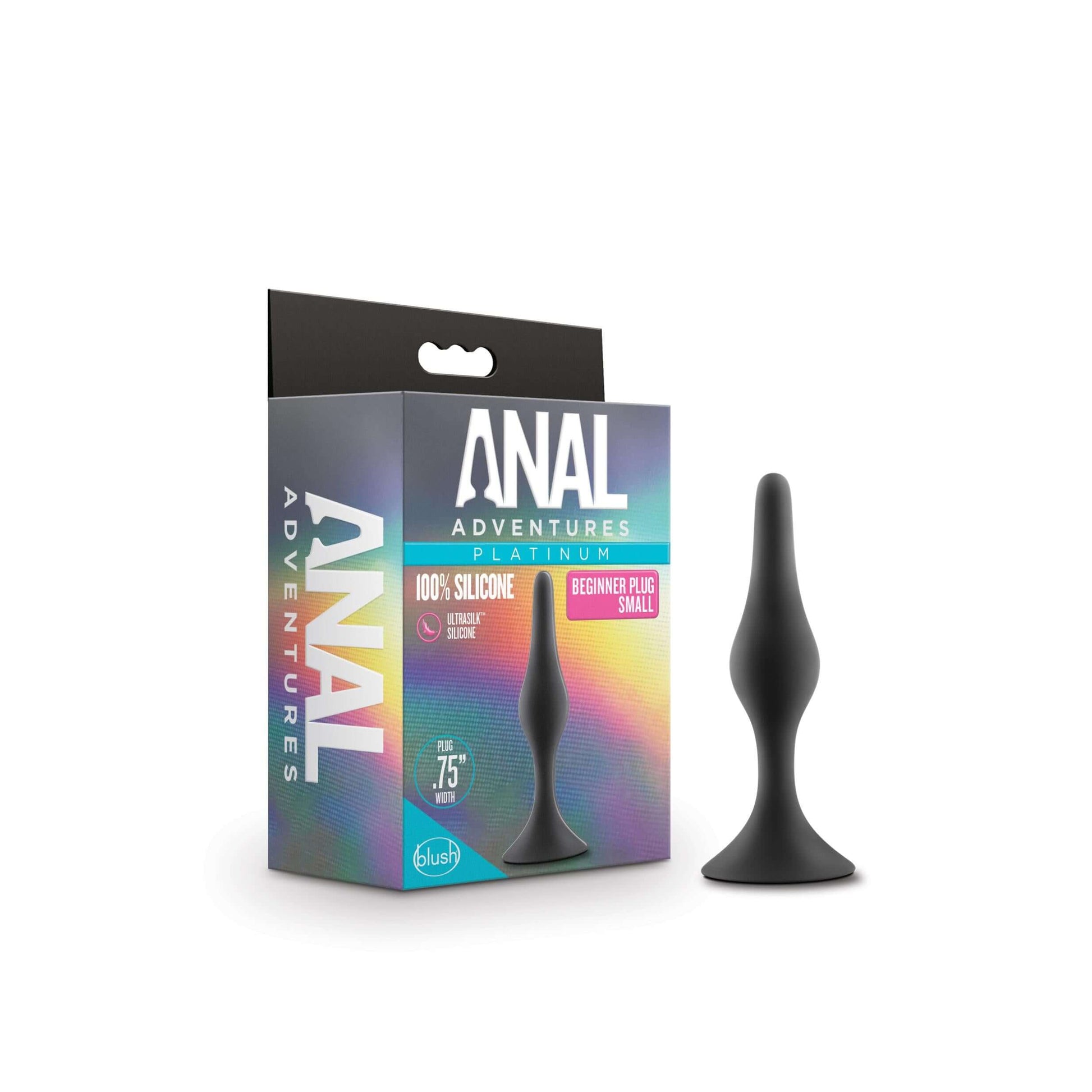 Anal Adventures Platinum - Silicone Beginner Plug - Small - Black | 819835027805 | Available at EroticWarehouse.com