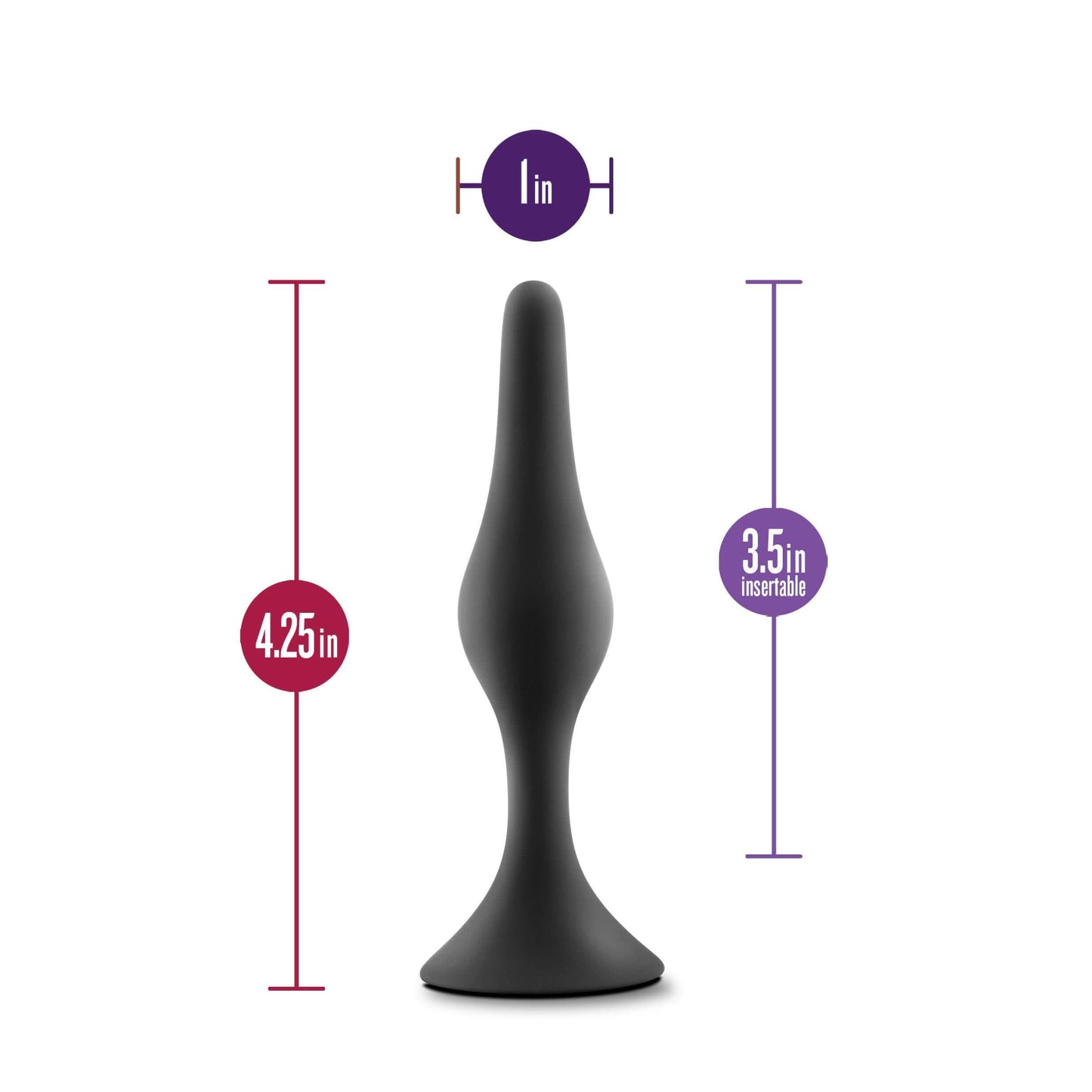 Anal Adventures Platinum - Silicone Beginner Plug - Medium - Black | 819835023876 | Available at EroticWarehouse.com