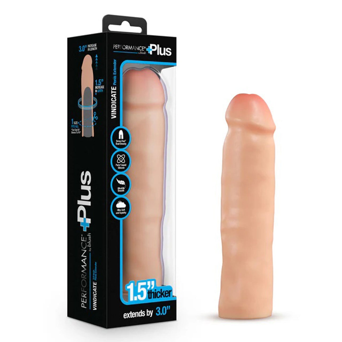 Performance Plus 3 Inch Silicone Penis Xtender - Beige | 819835029892 | Available at EroticWarehouse.com