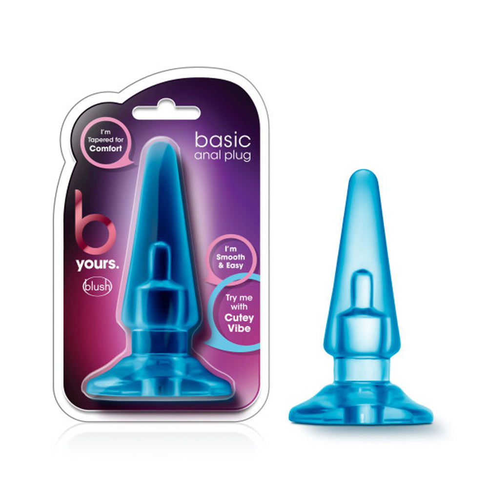 B Yours - Basic Anal Plug - Blue | 735380241629 | Available at EroticWarehouse.com