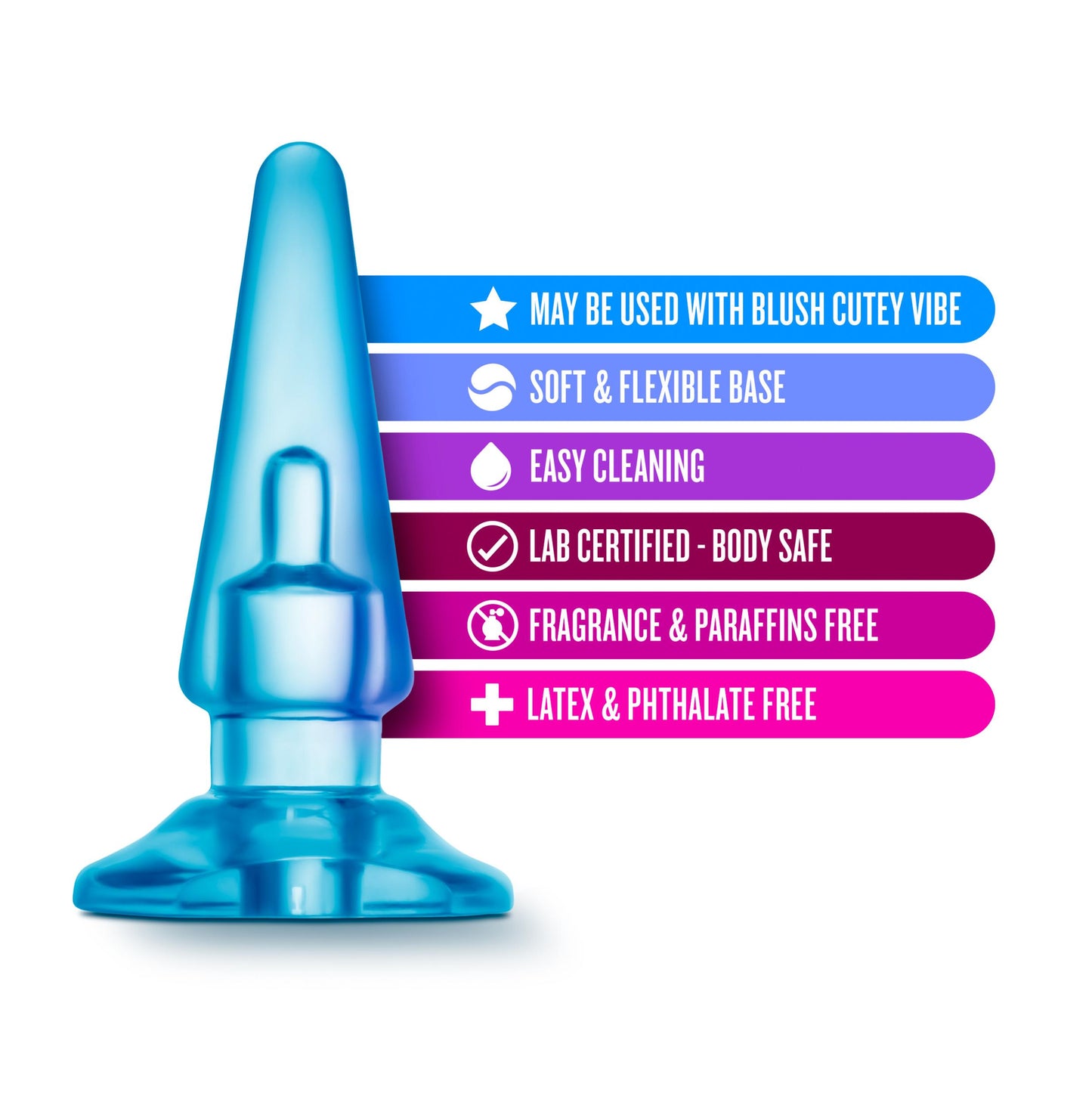 B Yours - Basic Anal Plug - Blue | 735380241629 | Available at EroticWarehouse.com