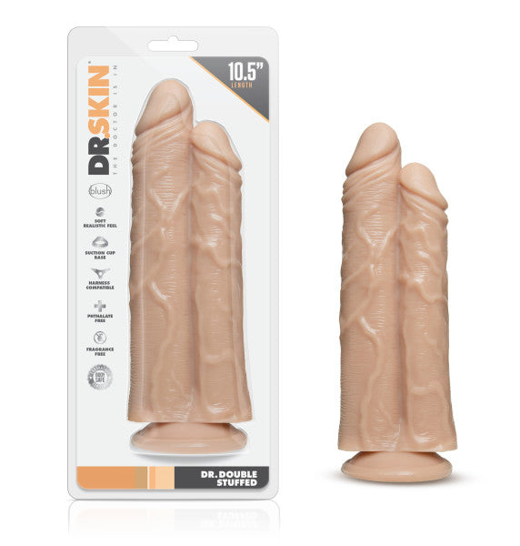 Dr. Skin - Double Trouble - Double Shaft Dildo - Vanilla | 819835024248 | Available at EroticWarehouse.com