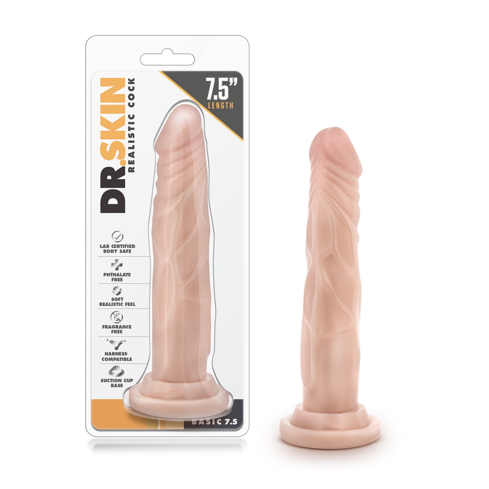 Dr. Skin - Realistic Cock - Basic 7.5 - Beige | 735380261139 | Available at EroticWarehouse.com