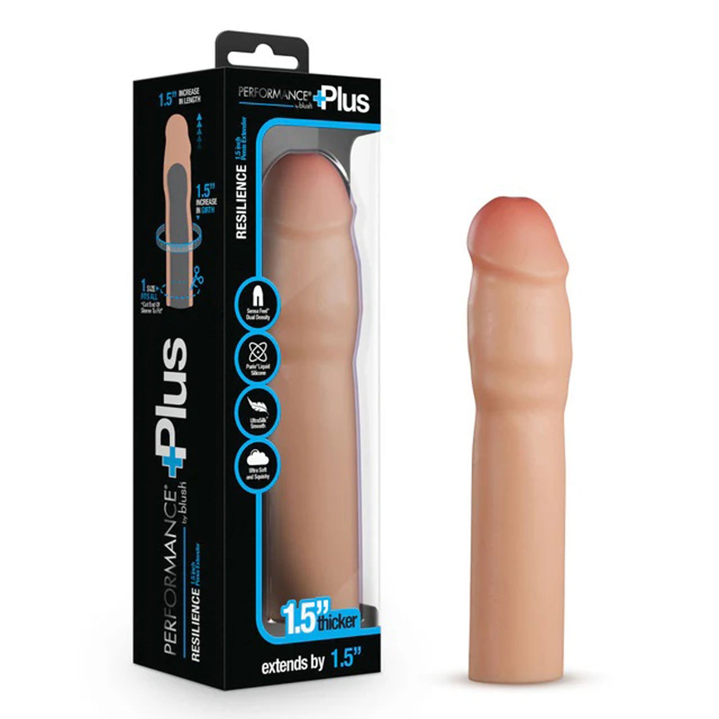 Performance Plus 1.5 Inch Silicone Penis Xtender - Beige | 819835029977 | Available at EroticWarehouse.com