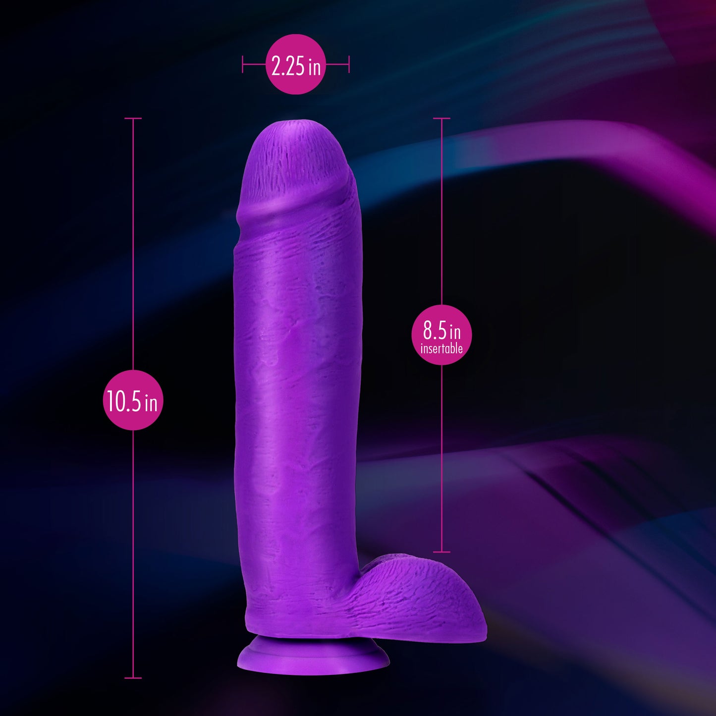 Neo Elite - 10 Inch Silicone Dual Density Cock With Balls - Neon Purple | 819835025245 | Available at EroticWarehouse.com
