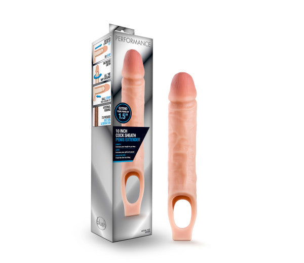 Performance - 10 Inch Cock Sheath Penis Extender - Vanilla | 853858007901 | Available at EroticWarehouse.com