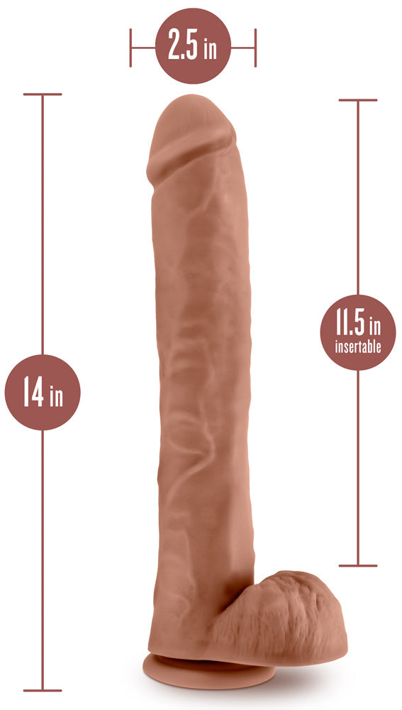 Au Naturel - Daddy - 14 Inch Dildo - Mocha | 819835027447 | Available at EroticWarehouse.com