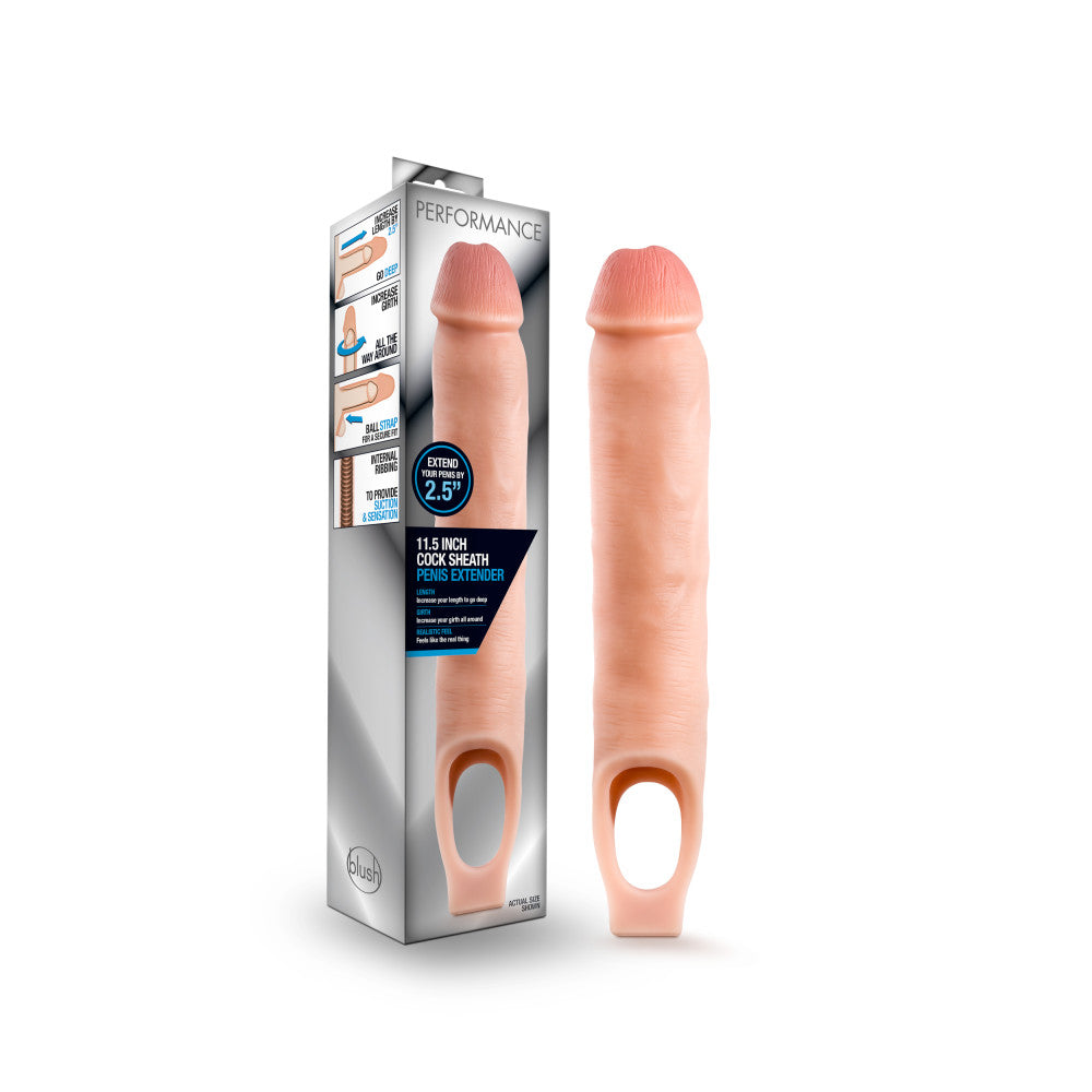 Performance - 11.5 Inch Cock Sheath Penis Extender - Vanilla | 853858007918 | Available at EroticWarehouse.com