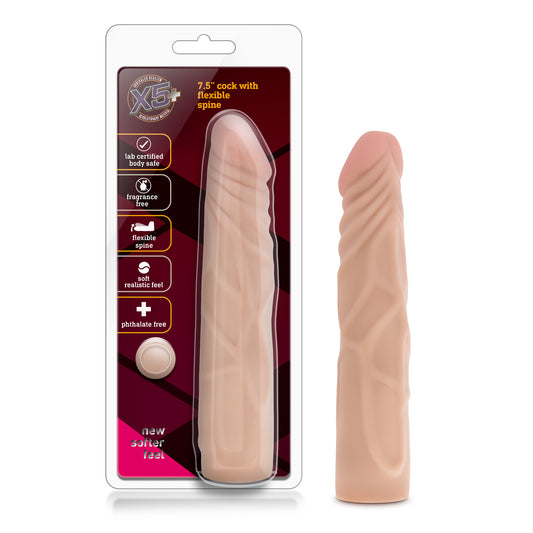 X5 7.5 Inch Dildo With Flexible Spine | 735380267537 | Available at EroticWarehouse.com