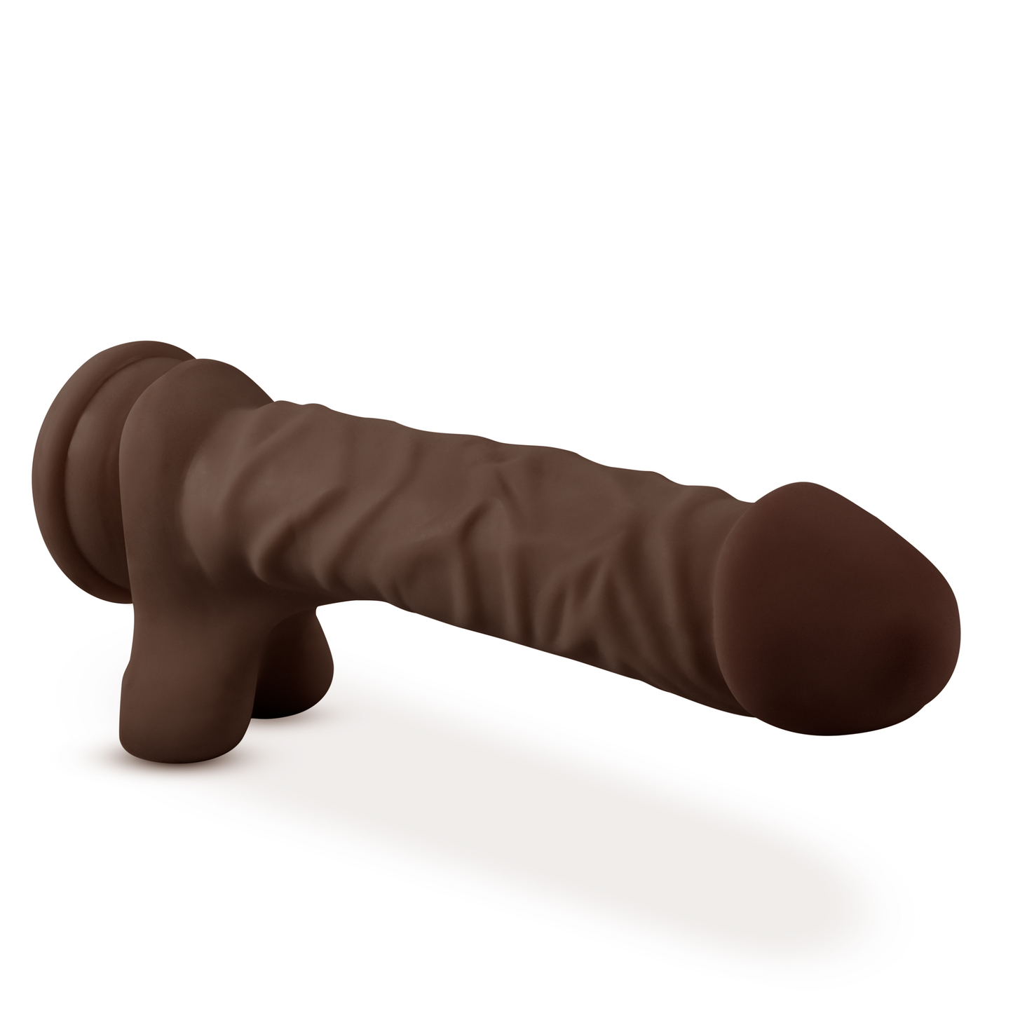Dr. Skin Plus - 9 Inch Posable Dildo With Balls - Chocolate | 819835028260 | Available at EroticWarehouse.com