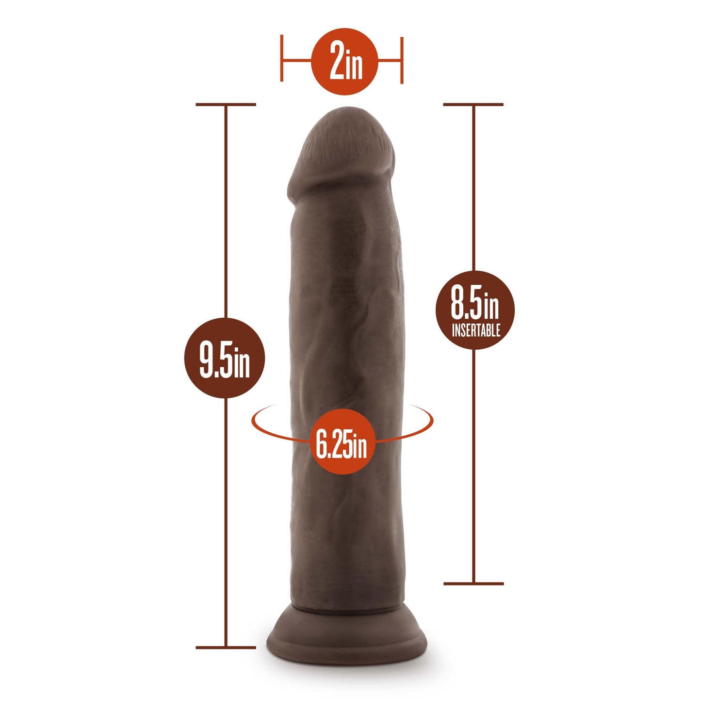 Dr. Skin Plus - 9 Inch Posable Thick Dildo - Chocolate | 819835028536 | Available at EroticWarehouse.com