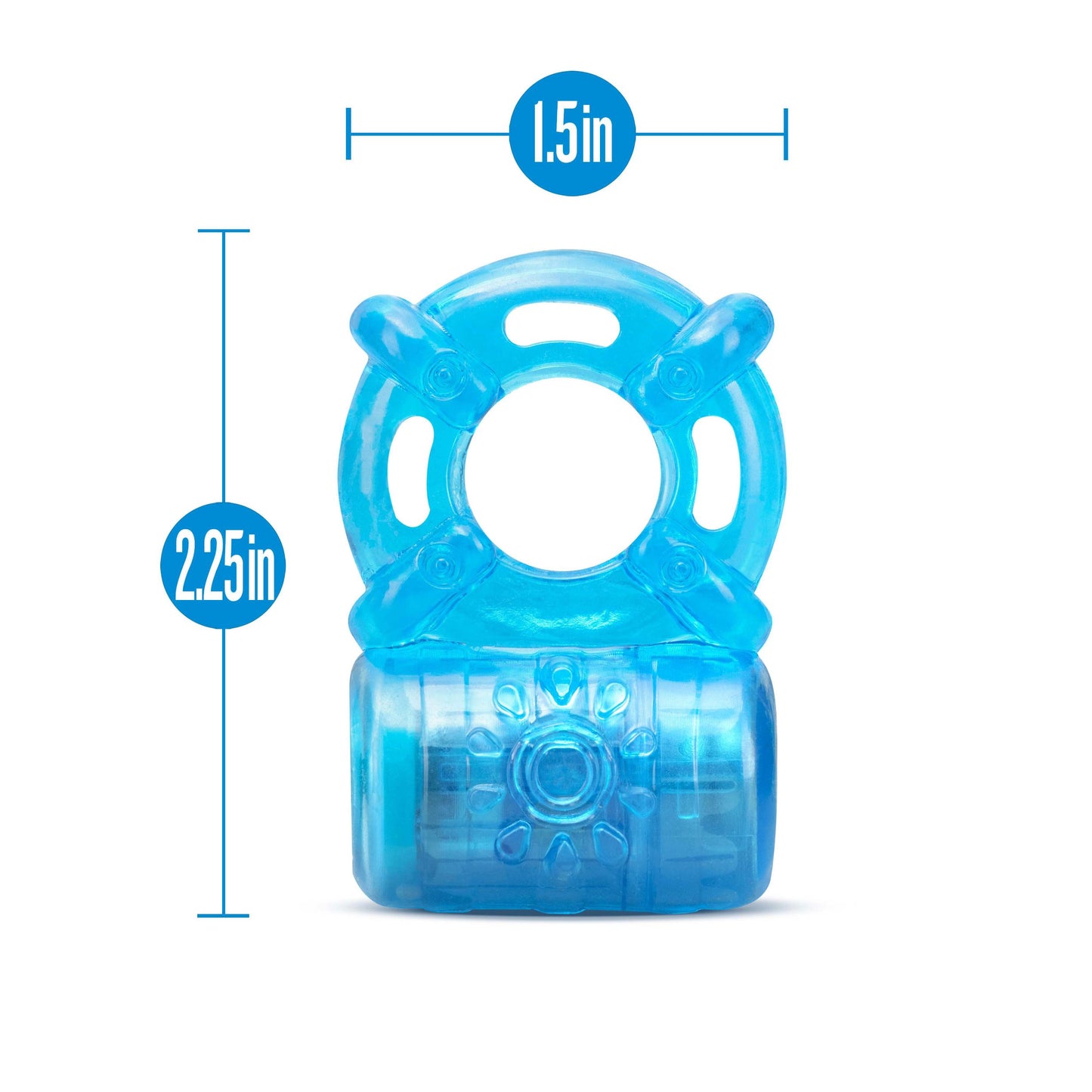 Stay Hard - Rechargeable 5 Function Cock Ring - Blue | 850002870404 | Available at EroticWarehouse.com